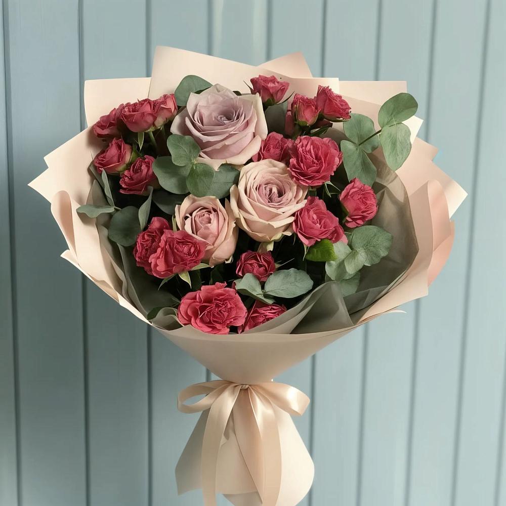 Букет цветов из: Гвоздики и Розы в Жиздре