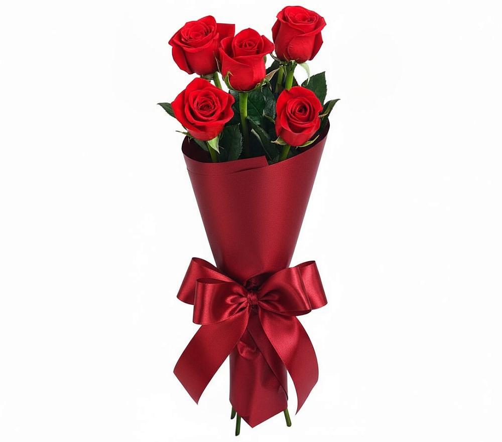 Букет 5 Красных роз Эдлесс Лав в Жиздре