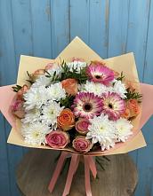 Букет цветов из:  Розы, Герберы и Хризантемы в Жиздре