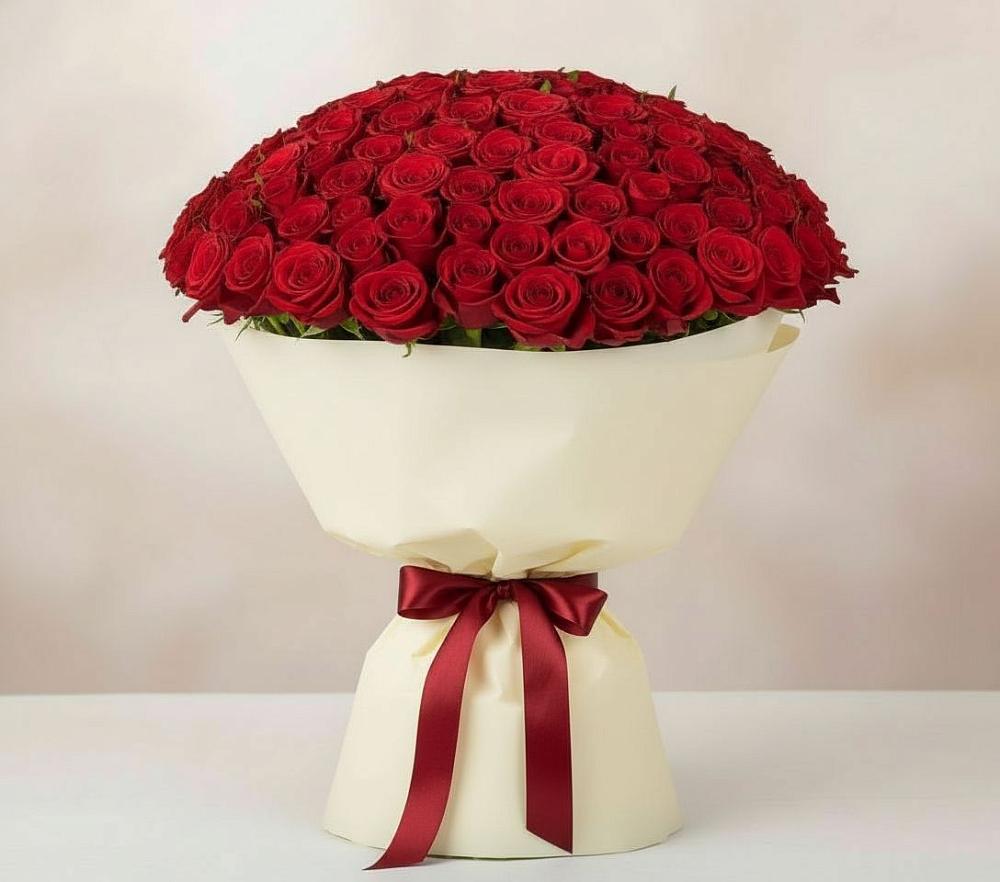 Букет 101 Красная роза Милано в Жиздре