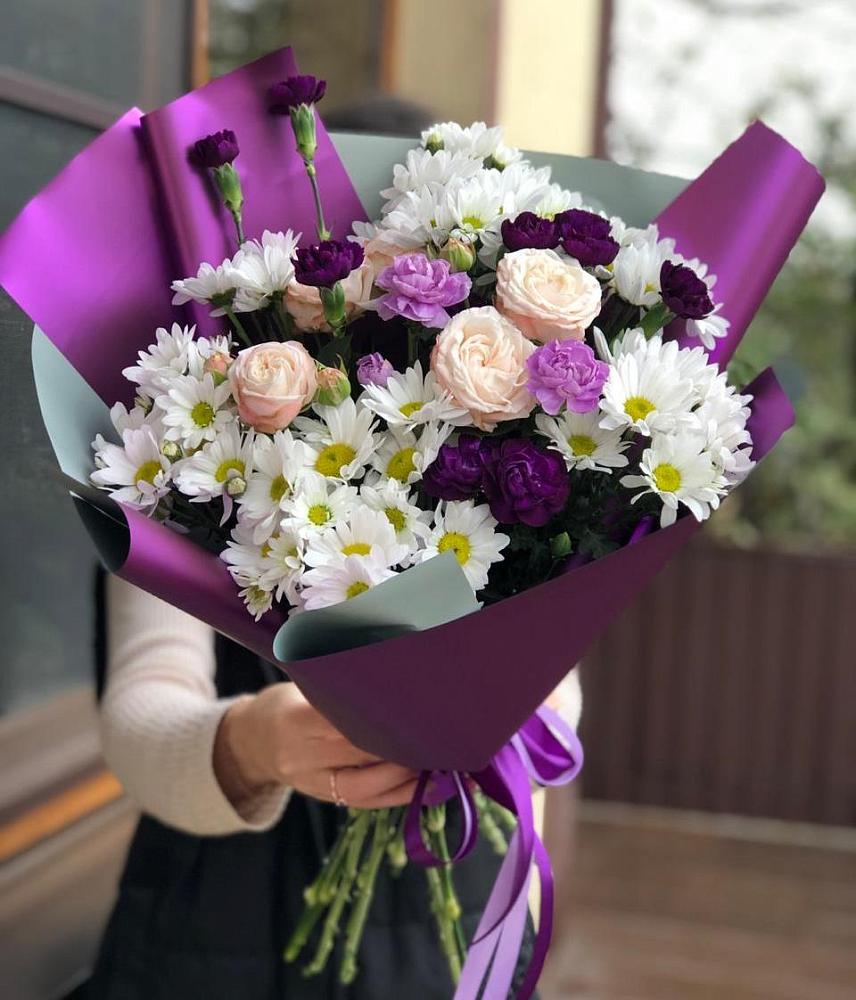 Букет цветов из: Хризантемы, Гвоздики и Розы в Жиздре