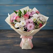 Букет цветов из:  Хризантемы, Альстромерии и Розы #REPLACE_PRED# Жиздре