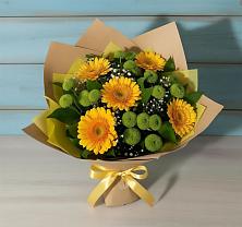 Букет цветов из:  Герберы и Хризантемы в Жиздре