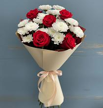 Букет цветов из:  Розы и Хризантемы в Жиздре