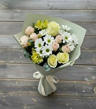 Букет цветов из:  Альстромерии, Розы и Хризантемы в Жиздре