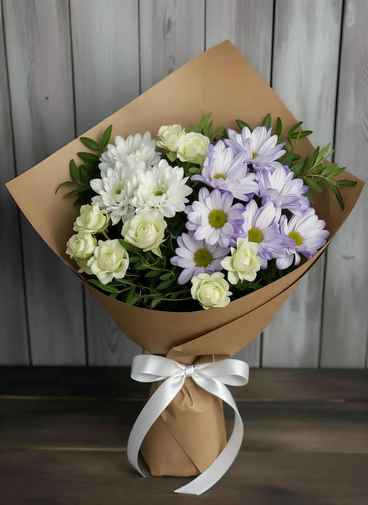 Букет цветов из: Хризантемы и Розы в Жиздре